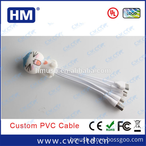 multiple usb cable custom shape cable company logo